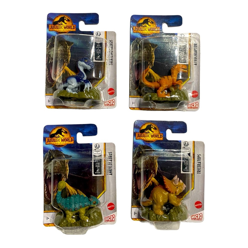 Set Of 4 Mattel Jurassic‎ World Micro Collection Figurines